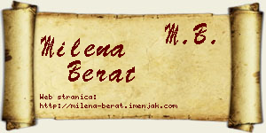 Milena Berat vizit kartica